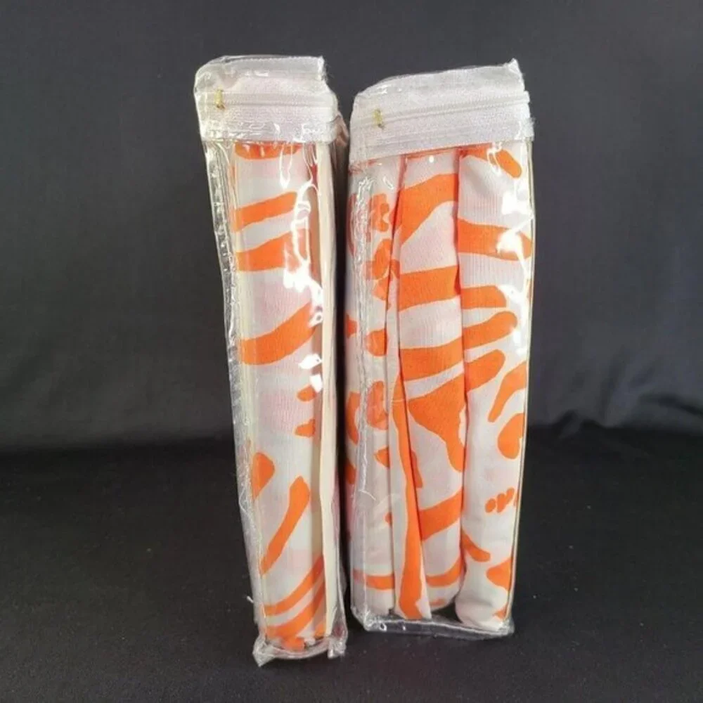Rooms That Rule Orange Twin Sheet Set and Bedskirt Cotton Laurens Zebra Print Nw
